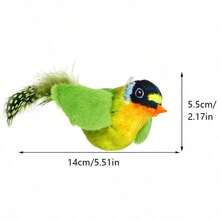 Interactive Plush Bird Cat Toy - Realistic Chirping Sounds, Simulated Feathers, Fluffy Feather Wand, Handcrafted Flight Design, Single Cat Hunting Fun, Suitable For All Cats - Multicolor - View 5