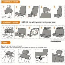 2件套（1个汽车座椅套+1个枕套），线条图案通用型 - 弹性汽车座椅套，轻便透气，防污耐磨，多种颜色可选