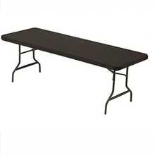 Iceberg 16621 - Funda de Tela elástica para Mesa, poliéster/Licra, Color Negro, 1.8 m - Negro - Ver 2