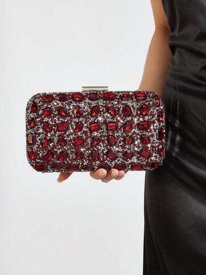 REMANLAND Sparkly And Exquisite Box-Shaped Bag, Elegant And Stylish Clutch, And Gorgeous Rhinestone Chain Bag Are Perfect For Women Attending Parties, Weddings, Dinners, Banquets, And Other Occasions. They Are The Ideal Evening Bag For Party Girls And Ladies