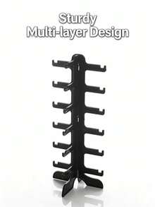 1pc 6-Slot Eyeglasses Display Stand, Fashion Glasses Glasses Display Rack, Eyewear Store Counter Exhibition Shelf - Black - View 3