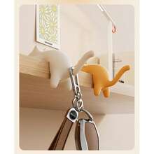 Cat-Shaped Painless No-Drill Desk Edge Hook, Suitable For Student Desks, Multi-Function Bag Hanger - A - View 2