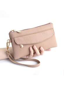 1 Pc Women Clutch Bag Fashion Long Wallet Clutch Coin Pouch Bag Card Holder Zip Purse Business Bag - Multicolor - View 13