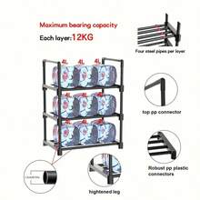 6/8 Tier Shoe Rack, Floor Standing Shoe Rack, Simple To Assemble Shoe Storage Organizer, Stackable Space Saving Shoe Organizer, Large Capacity Organizer For Multiple Pairs Of Shoes, Living Room Dorm Room Rental Housing - Black 6-layer - View 7