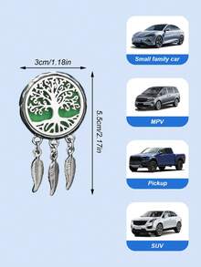 Car Air Vent Clip – Dreamcatcher Tree Of Life Design & Silver Feather Charms, Stainless Steel Aroma Diffuser For Car Interior, Decorative Fragrance Holder,Car Air Vent Interior Accessories - Dreamcatcher Aromatherapy - View 8