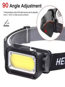 高亮度COB头灯，USB可充电18650电池版，专为户外露营、应急、钓鱼和维修而设计，防水耐用轻便。 - K系列頭燈 - 查看 6