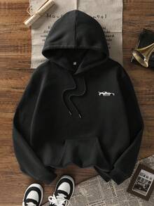 بلوزة كاجوال بأكمام طويلة وجيب، لون أسود، للاستخدام اليومي للنساء - الأسود - مشاهدة 2