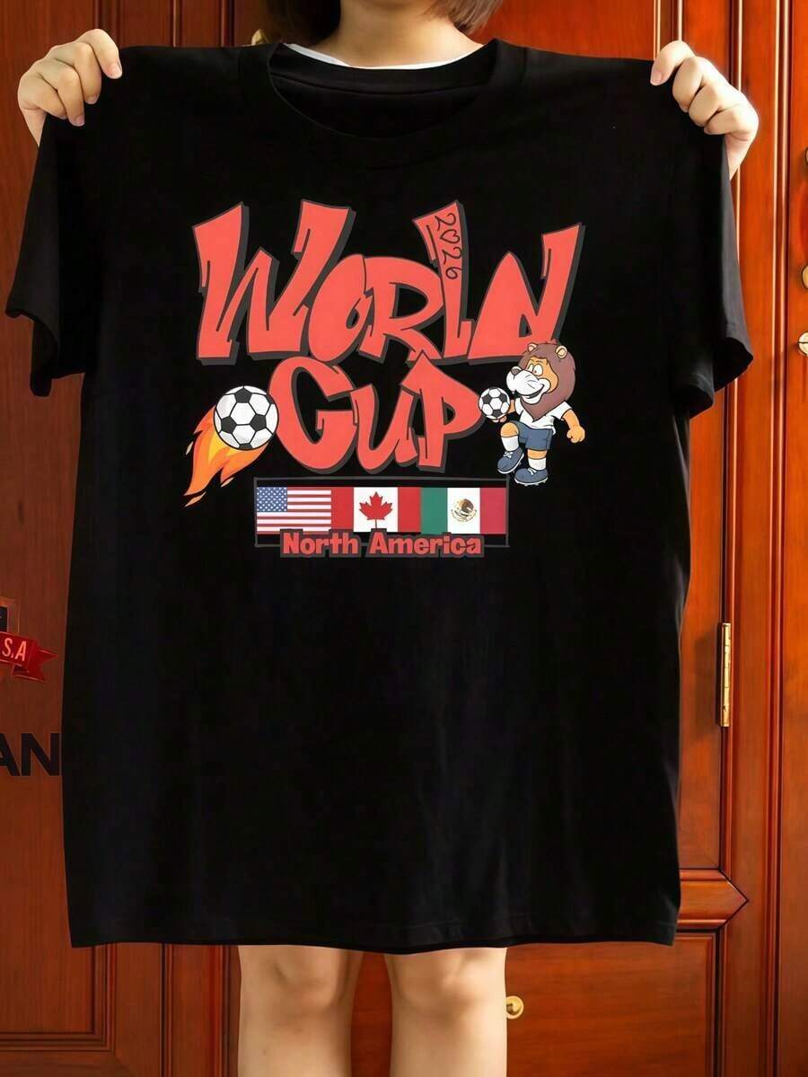 Com Fort Colors World Cup 2026 Shirt Retro Soccer Design USA Fan Gift - Black 6 - 查看 1
