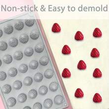 3D Raspberry Silicone Mold, 35-Cavity Non-Stick Raspberry Silicone Mold For Baking Chocolate, Fondant, Candy, Gummy, Jelly, Ice Cream, Mini Candle - Multicolor - View 7