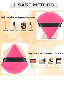 24pcs/15pcs/8pcs/3pcs Flocked Heart Makeup Sponge, Soft Fluffy Texture, Suitable Face & Body Powder Puff, Mixed Makeup Beauty Tools - Màu hồng tươi 4 - Xem 6