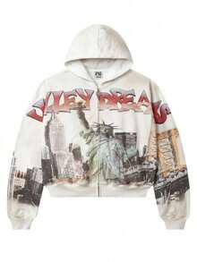 Fashion And Leisure Cross-Border European And American Personalized Street  Brand Y2k Couple Hooded Sweater American Retro Camouflage Printed Zipper Jacket - YN-33 - Xem 2