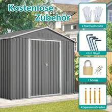 Grey Metal Tool Shed, 8x6 Feet, With Anthracite Hinged Door – Ideal For Gardening Tools And Tool Storage