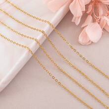 2m 1-3mm Flat O-Shape Stainless Steel Gold Chain, Bulk Cable For DIY Jewelry Making Craft Supplies - Chain - View 7