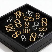 10/20 peças Fivela Conectora em S de Aço Inoxidável 304 para Artesanato DIY, Adequada para Fabricação de Colares e Pulseiras - B-Prata - Visão 7