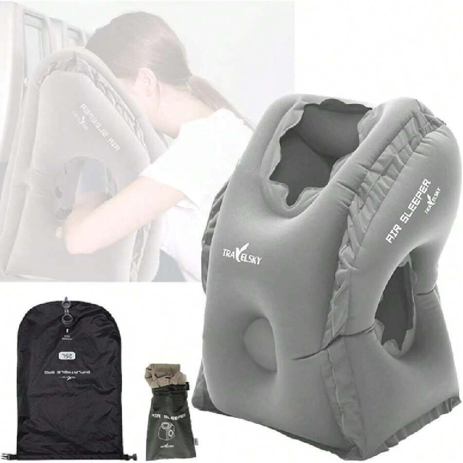 Almohada de viaje inflable, apoya cómodamente la cabeza, el cuello y la cintura para avión, automóvil, autobús, tren, almohada inflable para el cuello para dormir en la oficina, accesorios de viaje…,40966697 - Multicolor - Ver 1
