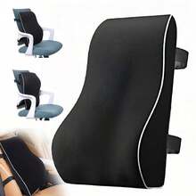 Memory Foam Seat Back Pain Support Booster Cushion Chair Car Pillow Lumbar Lower - Black - View 1