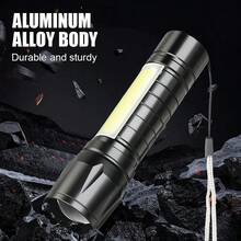 1PC COB LED Flashlight USB Rechargeable LED Mini Telescopic 120LM Camping Lantern Zoomable Focus Torch Light - Multicolor - View 11