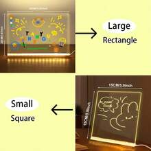 1 Set Small/Large USB Acrylic LED Light, LED Message Board, USB LED Acrylic Illuminated Board - 7 Color LED Message Board - Acrylic Glow Drawing Board With Stand, Professional Art Use, LED Display Board, Suitable For Various Holiday Light Shows, Holiday Messages, Daily Erasable Message Mood Lighting