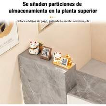 Minimalista Mueble  Recepción Lujo Con Cajones Y Luces Gris - Multicolor - Ver 6