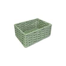1pc Handmade Green Woven Rattan Desktop Storage Basket, Multi-Size Set, Suitable For Cosmetics, Keys, Snacks, Bedroom, Living Room, Office, Versatile Organizer, Ideal For Holidays, Parties, Weddings, Anniversaries - Green - View 11