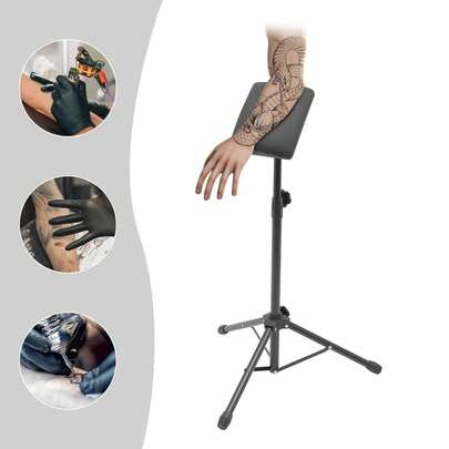 Tattoo Armauflage Armlehne Armstütze Transportable Beinauflage Verstellbar Rutschfeste Gummifüße für Tattoo Studios Schönheitssalons Friseursalons 65-110cm