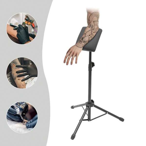 Tattoo Armauflage Armlehne Armstütze Transportable Beinauflage Verstellbar Rutschfeste Gummifüße für Tattoo Studios Schönheitssalons Friseursalons 65-110cm