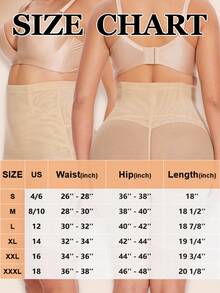 High Waisted Butt Lifting Shapewear Shorts For Women – Tummy Control Body Shaper Girdle With Mesh Sheer Panties, Thigh Slimmer Shaping Bottoms For Under Dresses - Màu be - Xem 11
