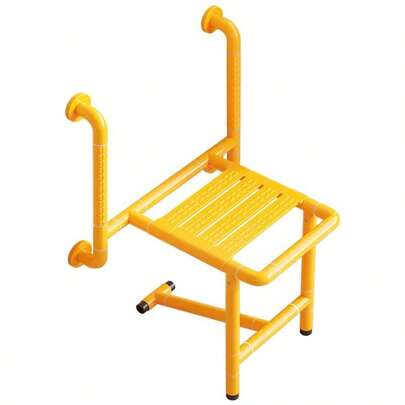 Wall Mounted Shower Chair, Double Armrest Bathroom Folding Stool, Widened Elderly Shower Stool, Anti Slip And Aging Resistant Renovation
