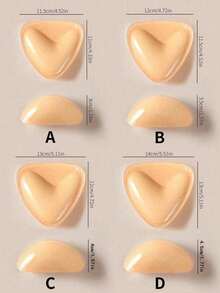 2 Pairs Breathable Silicone Triangle Adhesive Bra, Double-Sided Sticky, Invisible Nipple Covers - Multicolor - View 8