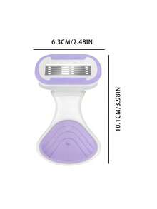 女士脱毛剃刀，适用于腋下、腿部和比基尼部位，便携式剃刀，紫色安全手动剃刀，女士比基尼手动安全剃刀刀片脱毛剃须/5层刀片，不锈钢刀片可更换紫色剃刀头，女孩礼物旅行必备，适合外出 - 彩色 - 查看 10