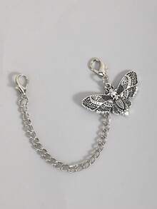 1 chiếc móc khóa trang trí hình bộ xương, bướm, sâu bướm kiểu Gothic cổ điển đa năng dùng cho giày dép. - Bạc - Xem 3