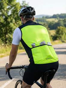 LEOPATRIX Men's Sleeveless Cycling Jersey Vest Road Bike Shirt Bicycle Biking Tank Tops Full Zip Pockets - Yellow - View 6