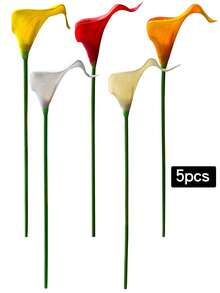 30/20/10/18/5/1件 白色/米色/红色/黄色/黑色/蓝色/绿松石色人造丝马蹄莲花，13.4英寸，适用于母亲节、复活节、家居、厨房和婚礼装饰 - 彩色 - 查看 16