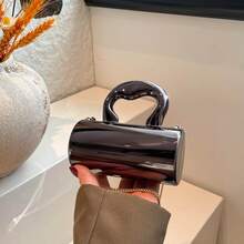 1pc Multicolor Glossy Holographic Leather + Metal Chain Mini Crossbody Bag, Lockable Closure, Style For Girls, Suitable For All Seasons - Multicolor - View 16