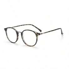 1 Pair Women's Round Simple Fashion Glasses, Suitable For Daily Wear, School, Office, Transparent Lenses, Perfect Gift For Christmas Or Valentine's Day - Multicolor - View 3