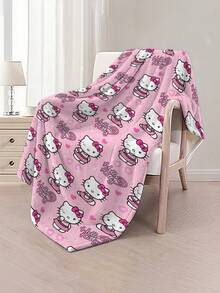 SANRIO 这是一条Hello Kitty主题的法兰绒毯。Hello Kitty身穿格子连衣裙，系着粉色蝴蝶结，点缀着粉色爱心，更添少女气息和治愈感。浅粉色调和爱心元素强化了这种甜美治愈的感觉。满版印花设计视觉饱满，富有韵律感。毯子温暖柔软，可用作沙发毯、午睡毯或床上装饰。 - 彩色 - 查看 12