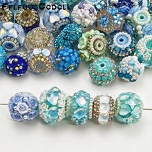 10 Random Resin Separator Beads For Creating Exquisite Pendants. Elegant Bag Packaging. Shiny Crystal Water-Drop Separator Beads, Loose Beads. Suitable For Necklaces, Bracelets, Earrings, Jewelry Making, And Pen DIY Decorations. - Màu xanh lam - Xem 8