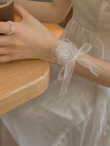 2pieces/1piece-Lace Sexy Butterfly Camellia Headband Retro High-End Headband Collar Neck Strap Helper Strap. - Multicolor - View 5