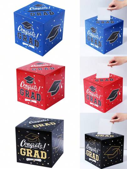 1Set Graduation Card Box,Class Of 2026 Congrats Grad Party Decor,Card Holder For Congrats & Well Wishes,Congrats Grad Message Card Box,Graduation Voting Games Supplies,DIY Card Collection Box,Graduation Party Table Centerpieces,Home Decor,Graduation Party Decorations,Grad Party Supplies,Graduation Decorations,Graduation Gifts,Keepsake Card Box,Party Favors