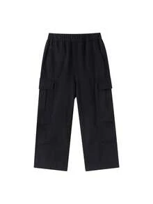 Annil Boys' Casual Cotton Cargo Pants With Large Pockets, New Spring Style, Fashionable And Breathable. - Black - View 6