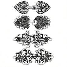 4-Piece Vintage Zinc Alloy Swivel Clasp Set: Elegant Shawl Collar Clip, Cardigan Fastener, Shirt Clip, Coat & Scarf Clip. Available In Antique Silver / Antique Bronze / Gold / Iridescent. A Refined Gift For Both Men And Women, Suitable For Diverse Occasions: Daily Commutes, Office Meetings, Business Trips, Dates And Dinners, Wedding Banquets, Parties, Travel Outfits, And Holiday Styling. - 4件套 - 查看 13