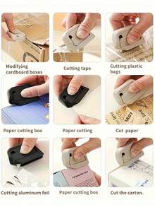 1pc Portable Automatic Retractable Multi-Functional Utility Knife, Small Specialized Knife For Opening Courier Packages, With Magnetic Courier Package Opener, Automatic Retraction, Magnetic Refrigerator Hook For Convenient Parcel, Letter And Envelope Handling - Multicolor - View 7