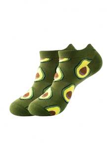 5 đôi tất cổ ngắn unisex chủ đề quả bơ - Họa tiết trái cây dễ thương (hình quả bơ nguyên và lát bơ), tất thường ngày tươi mới và vui nhộn, món quà lý tưởng cho những người yêu thích bơ và mùa hè, tất thời trang thoải mái quanh năm. - Nhiều màu - Xem 7