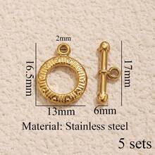 5 أزواج من الخواتم المفتوحة المطلية بالذهب الأصفر عيار 18 قيراط من الفولاذ المقاوم للصدأ بتصميمات قلب/فراشة/زهرة/محفورة، مناسبة لصنع الأساور والقلائد وغيرها من المجوهرات اليدوية، إكسسوارات زخرفية يومية - مشبك OT - مشاهدة 7