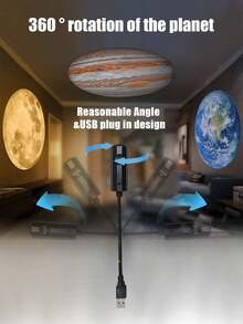 L Creative Novelty Planet Projection Lamp, USB Plug And Play, Suitable For Bedroom, Living Room, Party, Photo Atmosphere Night Light, Projection Lamp, Adjustable Direction - Projector Lamp - View 5