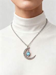 Unisex Silver-Plated Luminous Necklace With A Pumpkin And Luminous Moon Pendant. - Nhiều màu - Xem 1