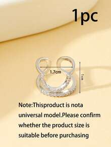 1pc Summer Beach, Wedding, Graduation, Music Festival Nail Ring - Silver - View 5