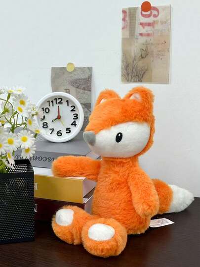 32厘米/12.6英寸可爱橙色狐狸毛绒玩偶，柔软舒适，可作抱枕，适合儿童、青少年、成人，新年礼物、生日礼物、家居装饰。
