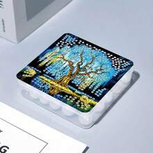 1pc/15pcs DIY Diamond Painting Kit, Moon & Sun Design, Special Shape Rhinestone Gems Transparent Memo Box, Suitable For Home Decor, Office Supplies, Crafts, Holiday Gifts - Multicolor - View 19