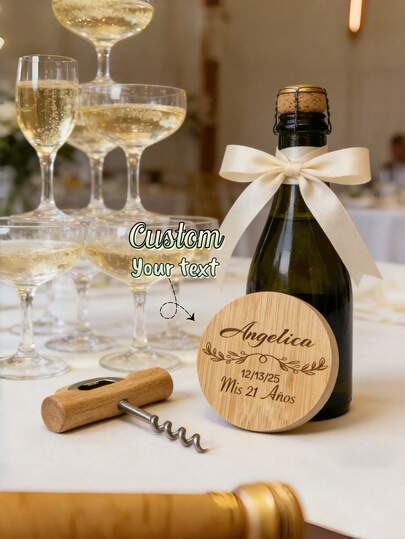 1pc Personalized Wooden Bottle Opener,Custom Engraved Magnetic Beer Opener, Wedding Favors, Groomsmen Gifts, Bachelorette Party Favors & Keeps, Anniversary Valentine's Day Gift